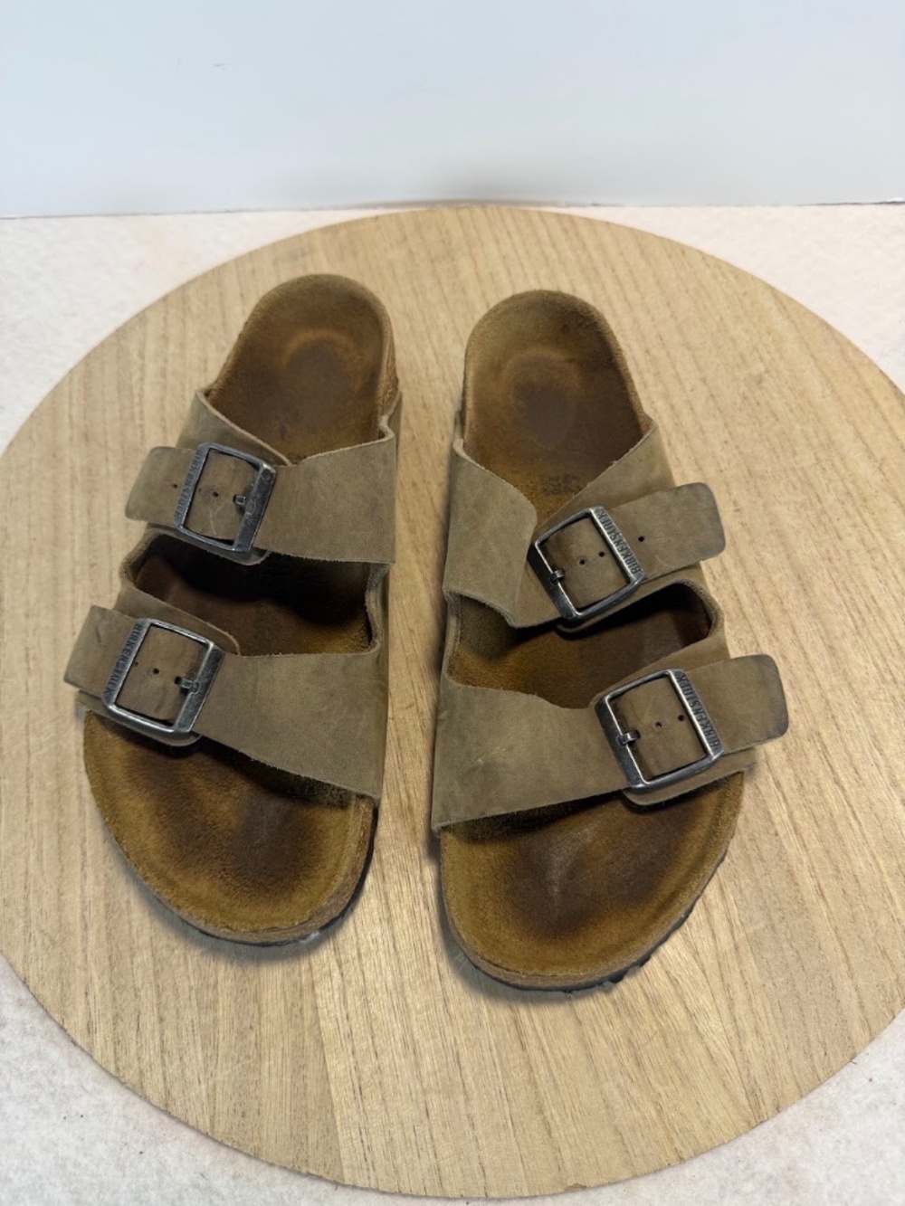 Birkenstock Arizona Taupe Suede Sandals EU 42 US Men 9-9.5 Narrow Fit - Picture 9 of 9